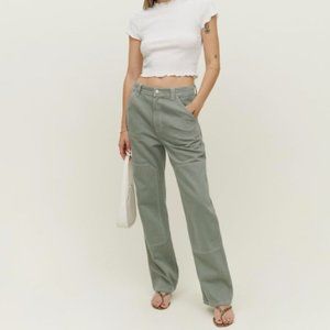 REFORMATION Harrison Carpenter High Rise Straight Pants - 25